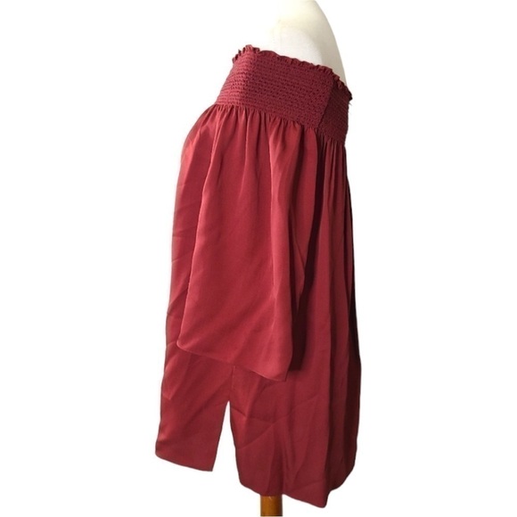 Nwt Theory Elistaire Blouse Peasant Modern Off Shoulder Smocked Top Medium M - Picture 4 of 9